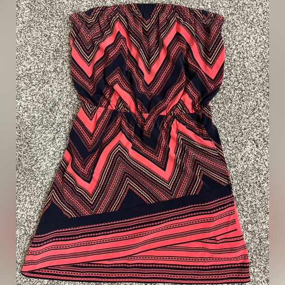 Express Smocked Waist Tube Dress Strapless Sundress Sz Medium - Picture 3 of 3